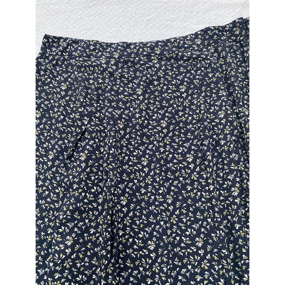 LOFT Outlet Floral Midi Skirt Navy Blue Yellow Green Size 16 NWT Flowy Boho - Picture 2 of 7